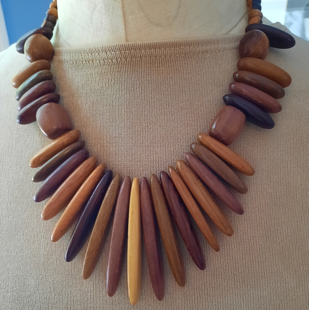 Wooden necklace.